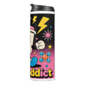 Retro Coffee Addict Thermal Tumbler - Funny Cartoo Thermosbeker (Geroteerd rechts)