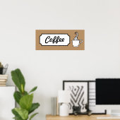 Retro Coffee Art Poster afdrukken (Thuiskantoor)