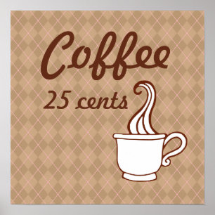 Retro Coffee Art Poster afdrukken