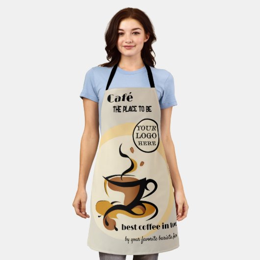 Retro Coffee Barista Schort (Gedragen)