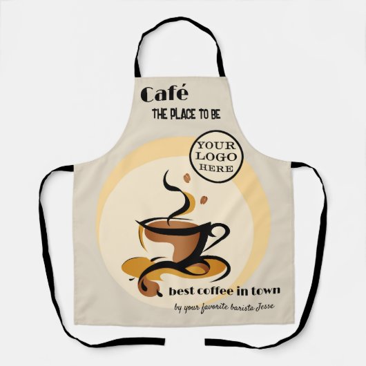 Retro Coffee Barista Schort (Voorkant)