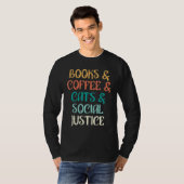 Retro Coffee Cats Cat Ereders Books T-shirt (Voorkant volledig)