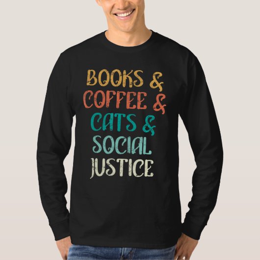 Retro Coffee Cats Cat Ereders Books T-shirt (Voorkant)