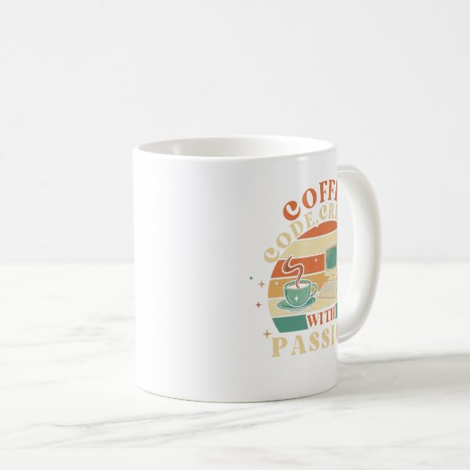Retro Coffee Code Creëer Passie Programmeur Mok (Voorkant rechts)