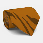 Retro Coffee Color Patroon Zebra Abstracte Art Stropdas (Opgerold)
