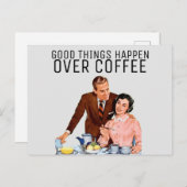 RETRO COFFEE COUPLE 1950s BRIEFKAART (Voorkant / Achterkant)