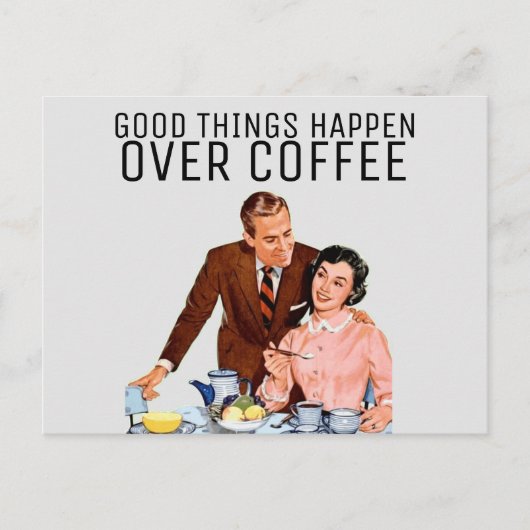 RETRO COFFEE COUPLE 1950s BRIEFKAART (Voorkant)