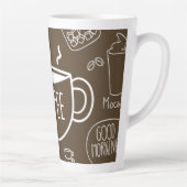 Retro Coffee Cup Pattern Mok – Perfect voor Barist (Rechts)