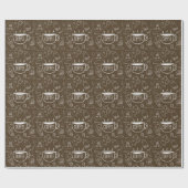 Retro Coffee Cup Pattern Mok – Perfect voor Barist Cadeaupapier (Vlak)