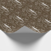 Retro Coffee Cup Pattern Mok – Perfect voor Barist Cadeaupapier (Hoek)