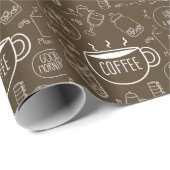 Retro Coffee Cup Pattern Mok – Perfect voor Barist Cadeaupapier (Rol Hoek)