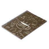 Retro Coffee Cup Pattern Mok – Perfect voor Barist Notitieboek (Linkerzijde)