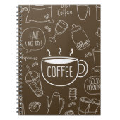 Retro Coffee Cup Pattern Mok – Perfect voor Barist Notitieboek (Voorkant)