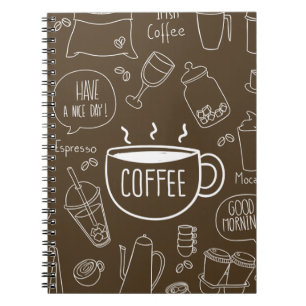 Retro Coffee Cup Pattern Mok – Perfect voor Barist Notitieboek