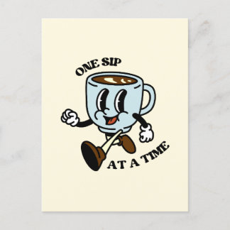 Retro Coffee Cup Slogan Briefkaart