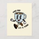 Retro Coffee Cup Slogan Briefkaart (Voorkant)