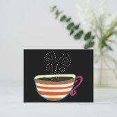 Retro Coffee Cup Tea Custom Briefkaart (Staand voorkant)