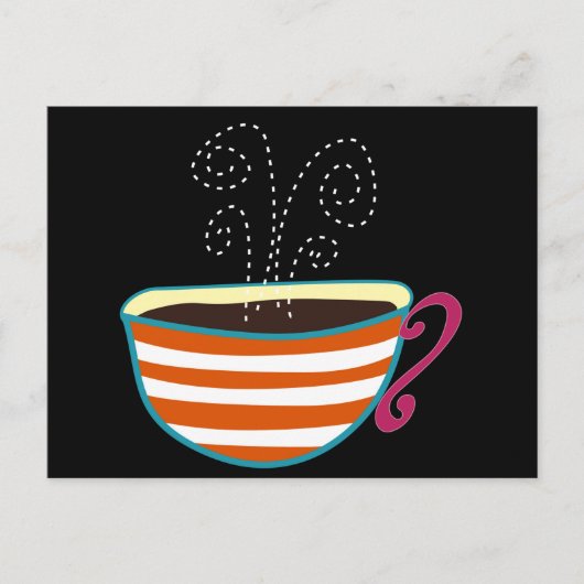 Retro Coffee Cup Tea Custom Briefkaart (Voorkant)