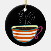 Retro Coffee Cup Tea Custom Keramisch Ornament (Voorkant)