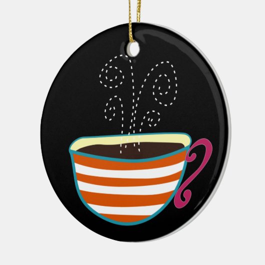 Retro Coffee Cup Tea Custom Keramisch Ornament (Links)