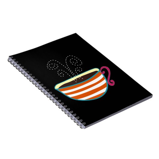 Retro Coffee Cup Tea Custom Notitieboek (Rechterzijde)