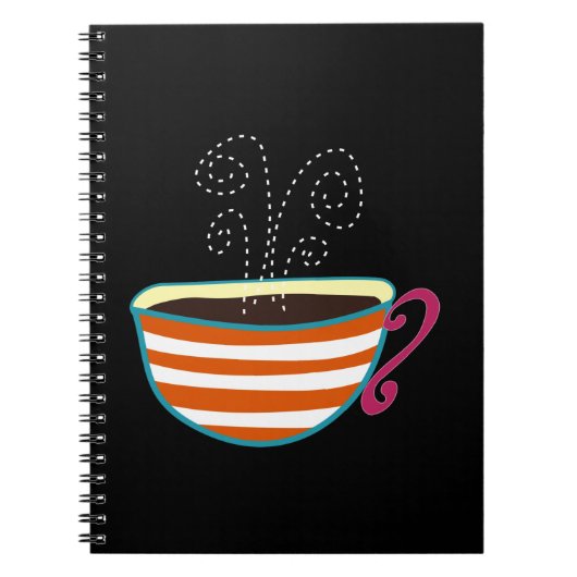 Retro Coffee Cup Tea Custom Notitieboek (Voorkant)