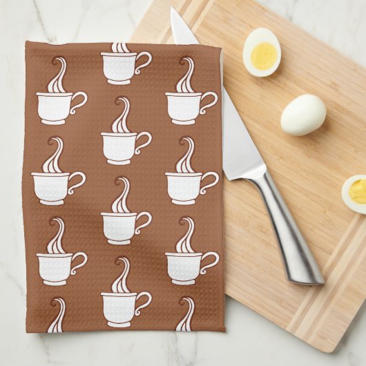 Retro Coffee Cups Kitchen Towel Theedoek (Quarter Fold)