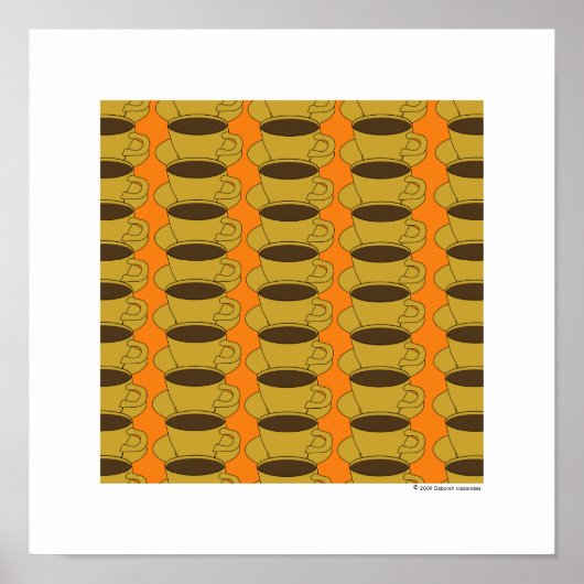 Retro Coffee Cups Pop Art poster (Voorkant)