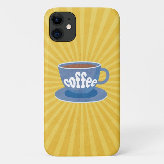 Retro Coffee Design Hoesje-Mate iPhone Case (Achterkant)