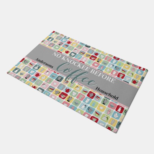 Retro Coffee Deurmat (Schuin)