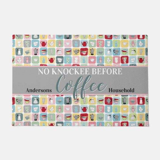 Retro Coffee Deurmat (Voorkant)