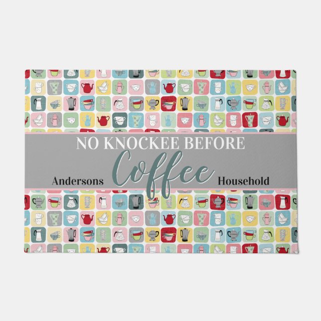 Retro Coffee Deurmat (Voorkant)