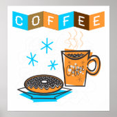 Retro Coffee en Donut Poster (Voorkant)