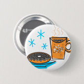 Retro Coffee en Doughnut Ronde Button 5,7 Cm (Voorkant /achterkant)