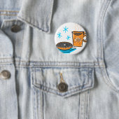 Retro Coffee en Doughnut Ronde Button 5,7 Cm (In situ)