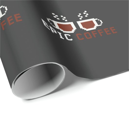 Retro Coffee Gamer Geek Caffeine verslaving Nerd Cadeaupapier (Rol Hoek)