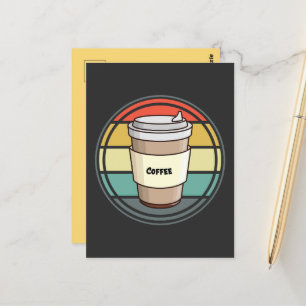 Retro Coffee Hot Drink om te gaan Briefkaart