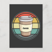Retro Coffee Hot Drink om te gaan Briefkaart (Voorkant)