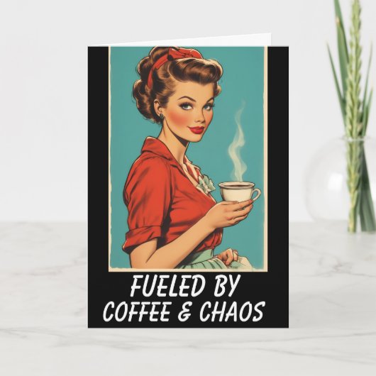 RETRO COFFEE HOUSEWIFE BLANK Greeting Card Kaart (Voorkant)