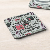 retro coffee kitchen pattern for espresso latte bier onderzetter (Linkerzijde)