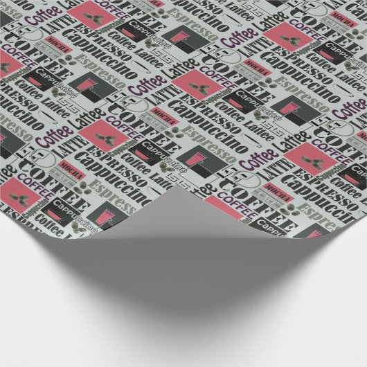 retro coffee kitchen pattern for espresso latte  cadeaupapier (Hoek)