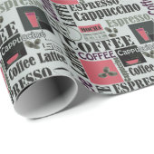 retro coffee kitchen pattern for espresso latte  cadeaupapier (Rol Hoek)