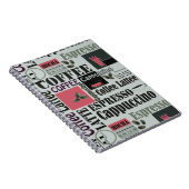 retro coffee kitchen pattern for espresso latte notitieboek (Rechterzijde)