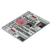 retro coffee kitchen pattern for espresso latte notitieboek (Linkerzijde)