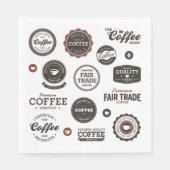 Retro Coffee Labels Napkins Servet (Voorkant)