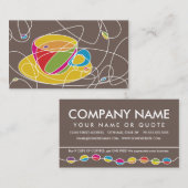 retro COFFEE lijn klantwaardering Klantenkaartje (Voorkant / Achterkant)