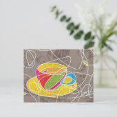 retro COFFEE line Briefkaart (Staand voorkant)