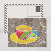 retro COFFEE line Briefkaart (Voorkant / Achterkant)