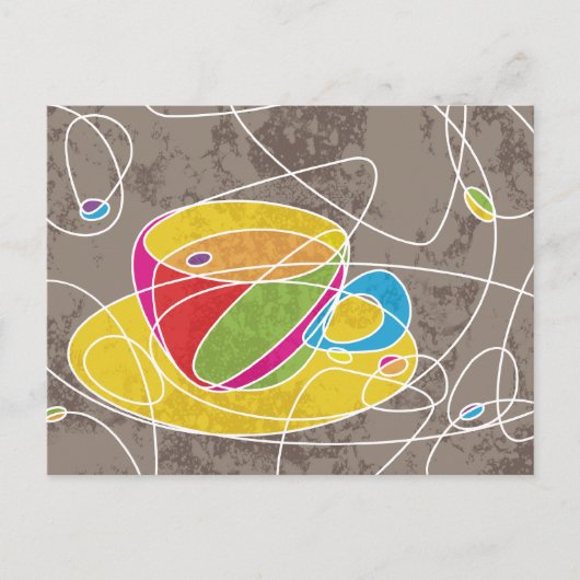 retro COFFEE line Briefkaart (Voorkant)
