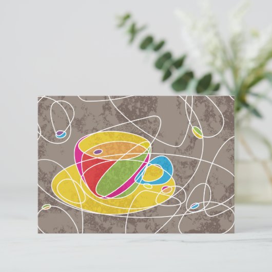 retro COFFEE line Kaart (Staand voorkant)